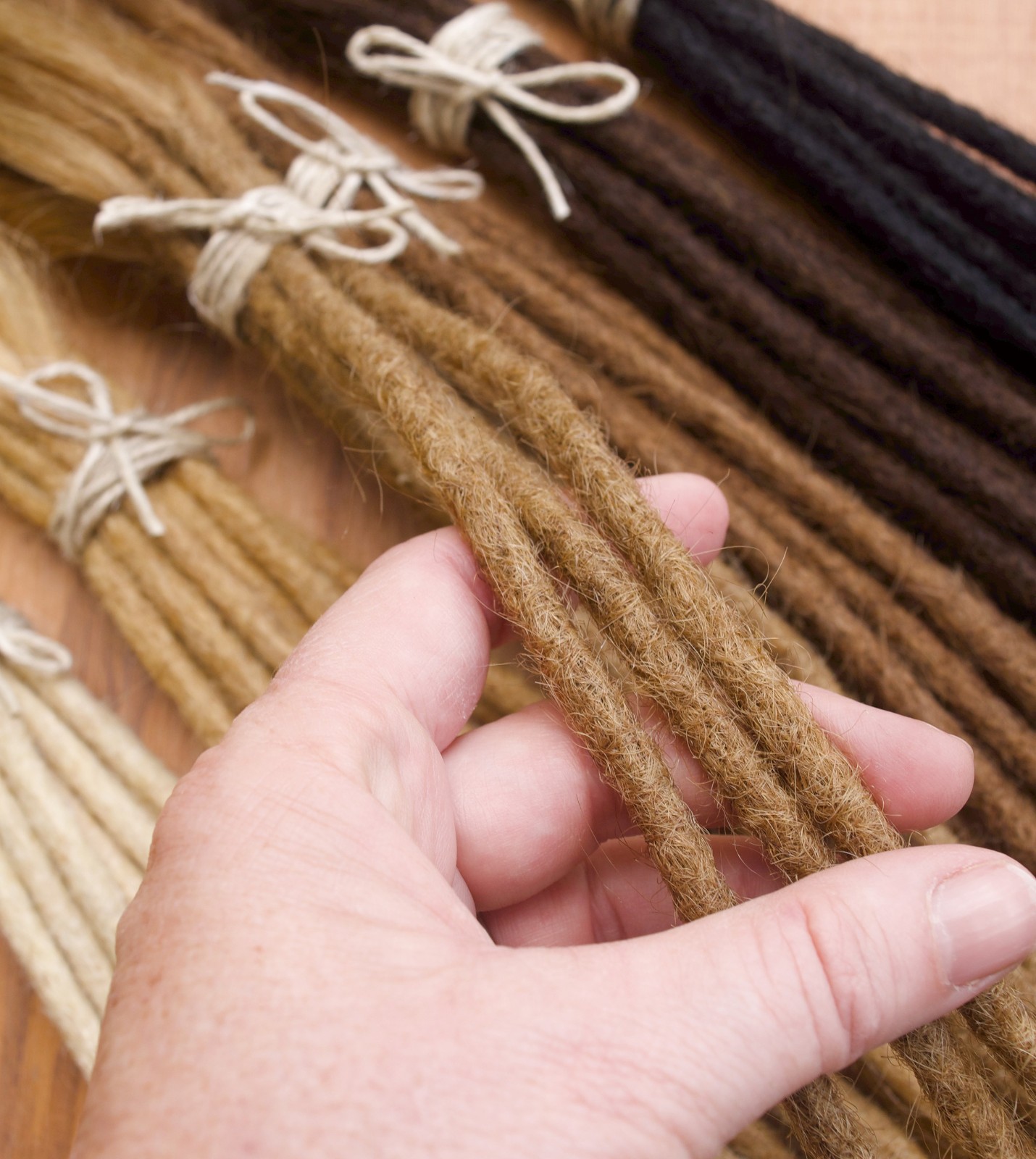 Dreadlock Extensions HUMAN HAIR x 10 dreads, 40cm long & 5-6mm wide