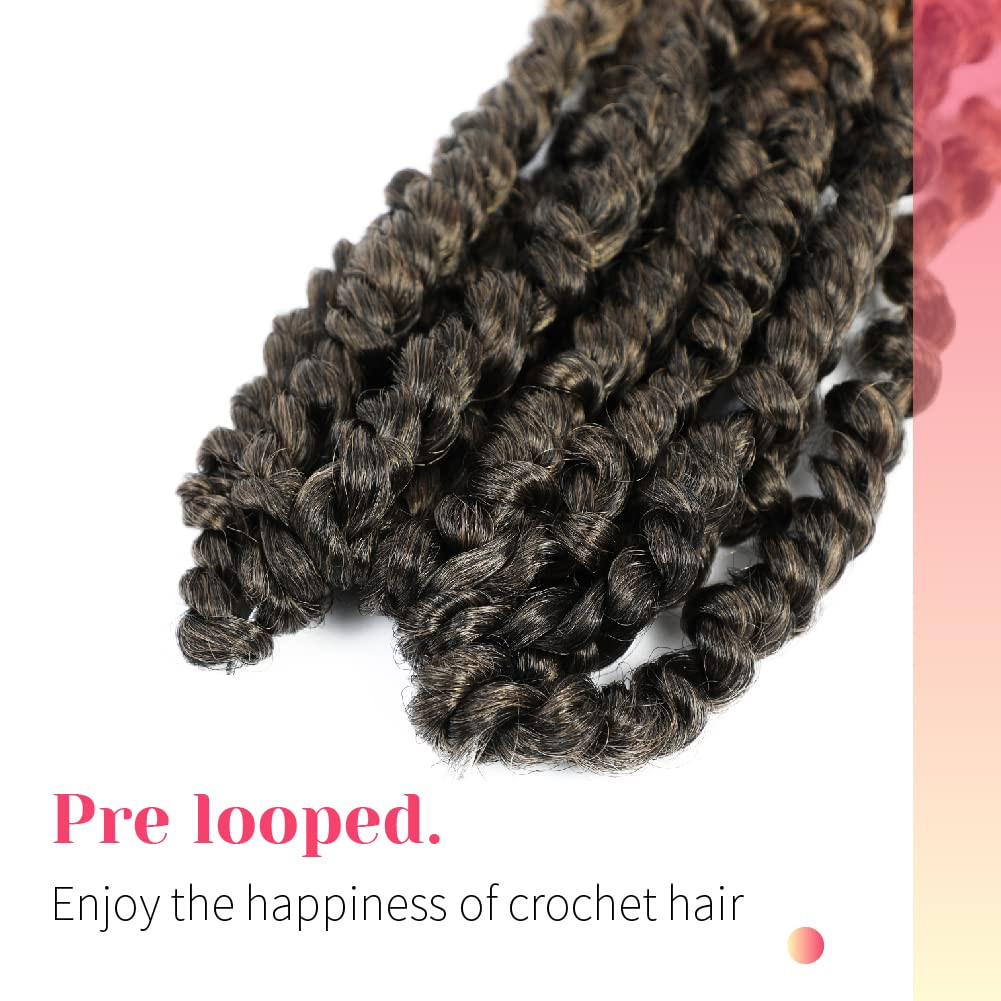 The Pre-twisted Passion Twist Crochet Hair 6 Inch Short Pre-looped Crochet Pa…