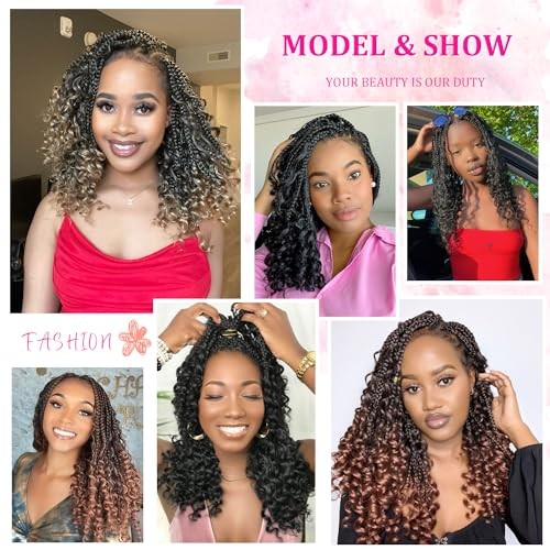 12inch Goddess Box Braids Crochet Hair Boho Box-Braids 12 Inch(Pack of 8) TBUG