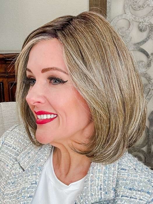 TAKE A BOW WIG-RaquelW.-RLSS1022-IcedCappuccino-AllHandKnotted-LaceFt+Part HF