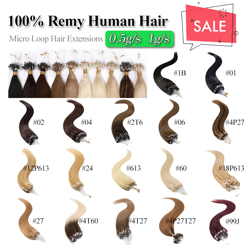 Micro Ring Human Hair Extensions Microlink Loop Beads 100% Remy Hair Highlight