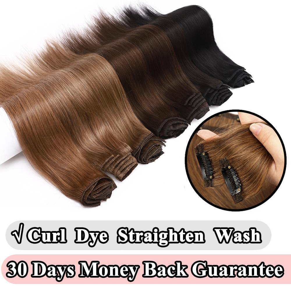 Clip In Extensions Clip On 100% Real Human Hair Extensions Full Head Balayage US