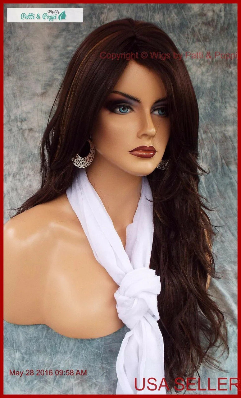 LONG SLIGHTLY WAVY WIG HEAT SAFE SKIN TOP☆CLR FS6.27 STRIKING STYLE 1226