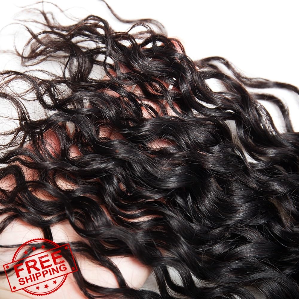 Weeybay 1B Black 12 14 16 Inch Curly Wave Hair Bundles 150g