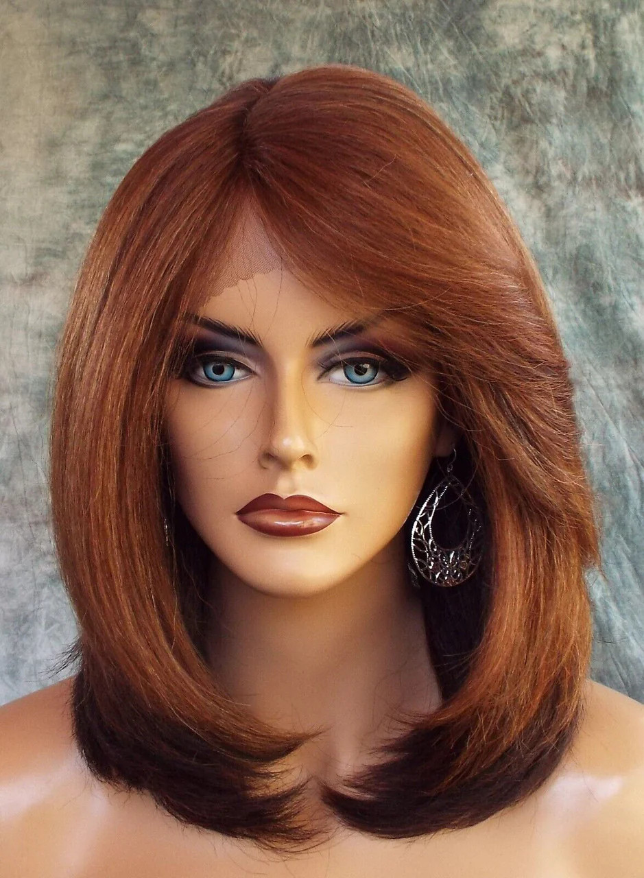 LACE FRONT LACE C PART YAKI LAYERED COLOR CHESTNUT GORGEOUS SEXY US SELL 1128