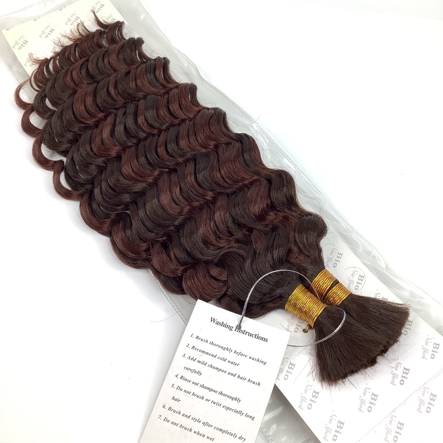 New York Bio H/H Deep Bulk Hair Extensions 14″ Color F4/33 Premium Human