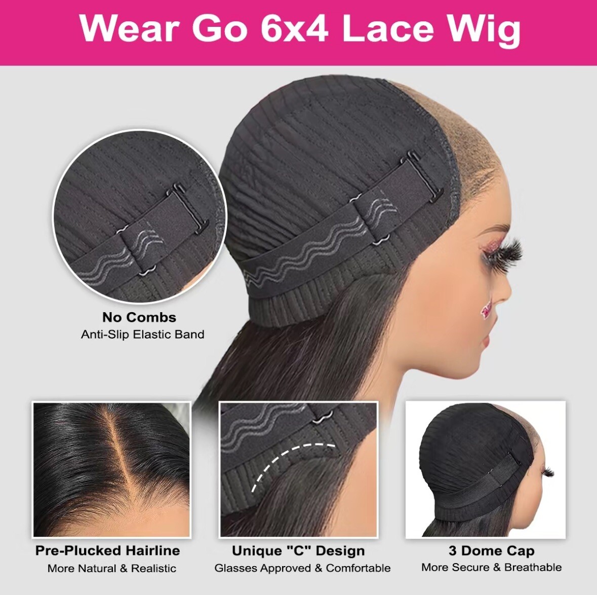 ISEE Wear Go V5 Straight Tiny Knots Pre Bleached Glueless HD 6*4 & 9*6 Lace 14in