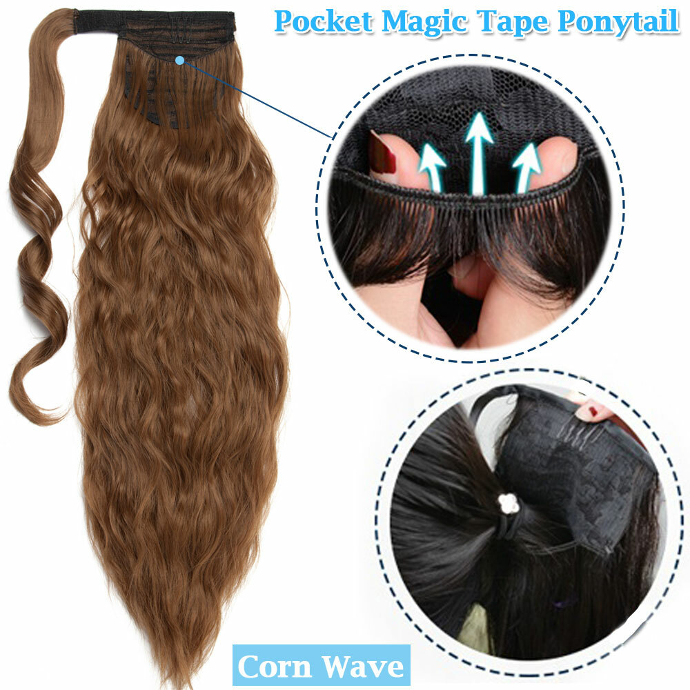 1Pcs Hair Ponytail Clip In Hair Extensions Wrap Around Pony tail Long as Human H