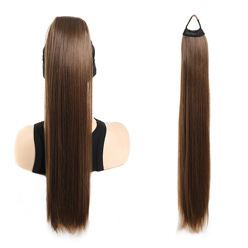 Synthetic Straight Ponytail with Hair Tie Wrap Around Hair Extension for Women