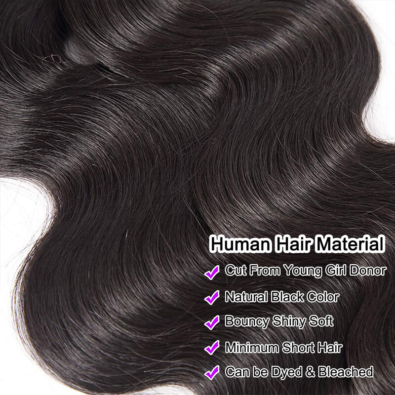 THICK 1-3 BUNDLES Brazilian Virgin Human Hair Weft Extensions Straight Body Wave