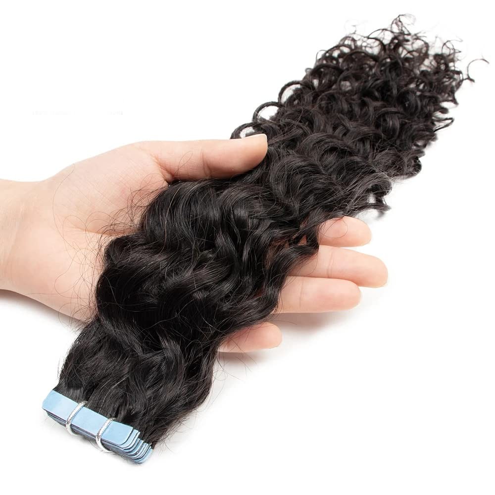 Smartinnov Water Wave Tape In Hair Extensions Water Wave 1B Natrual Black