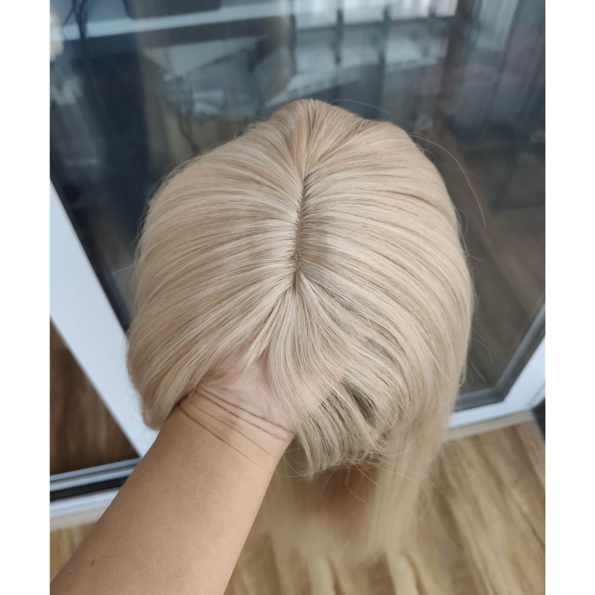 Dress Up Wigs With Bangs Long Straight Heat Resistant Hair Ash Blonde Layered