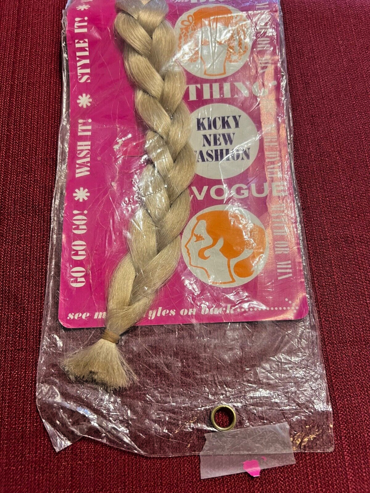Vintage 1960s Vogue DYNEL ‘The Braid Thing’ Hair Piece 30” Braid Blonde NIP NOS