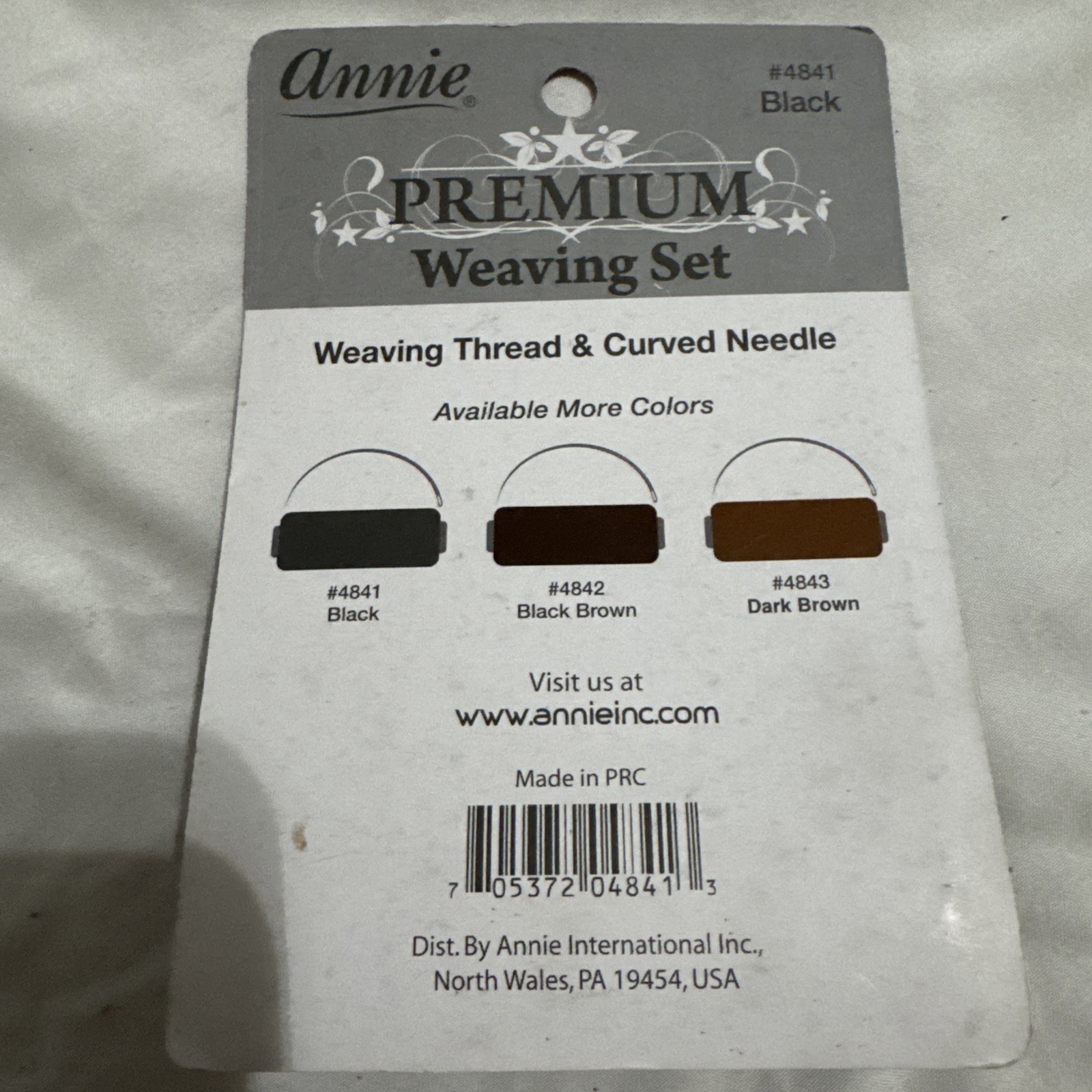 Annie Premium Weaving Set Black,1 Weaving Thread & 1 Curved Needle
