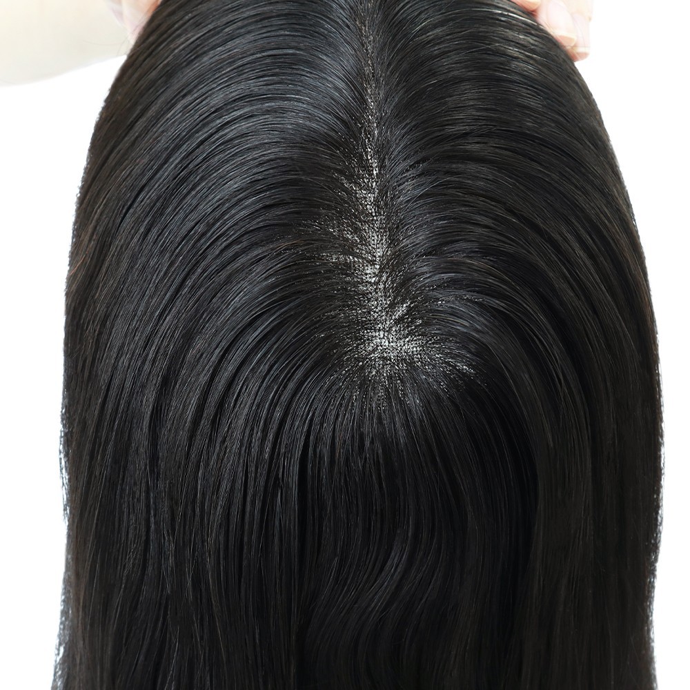 Wig For Womens Human Hair Replecement System Lace Poly Skin Medium Hairpieces Q6