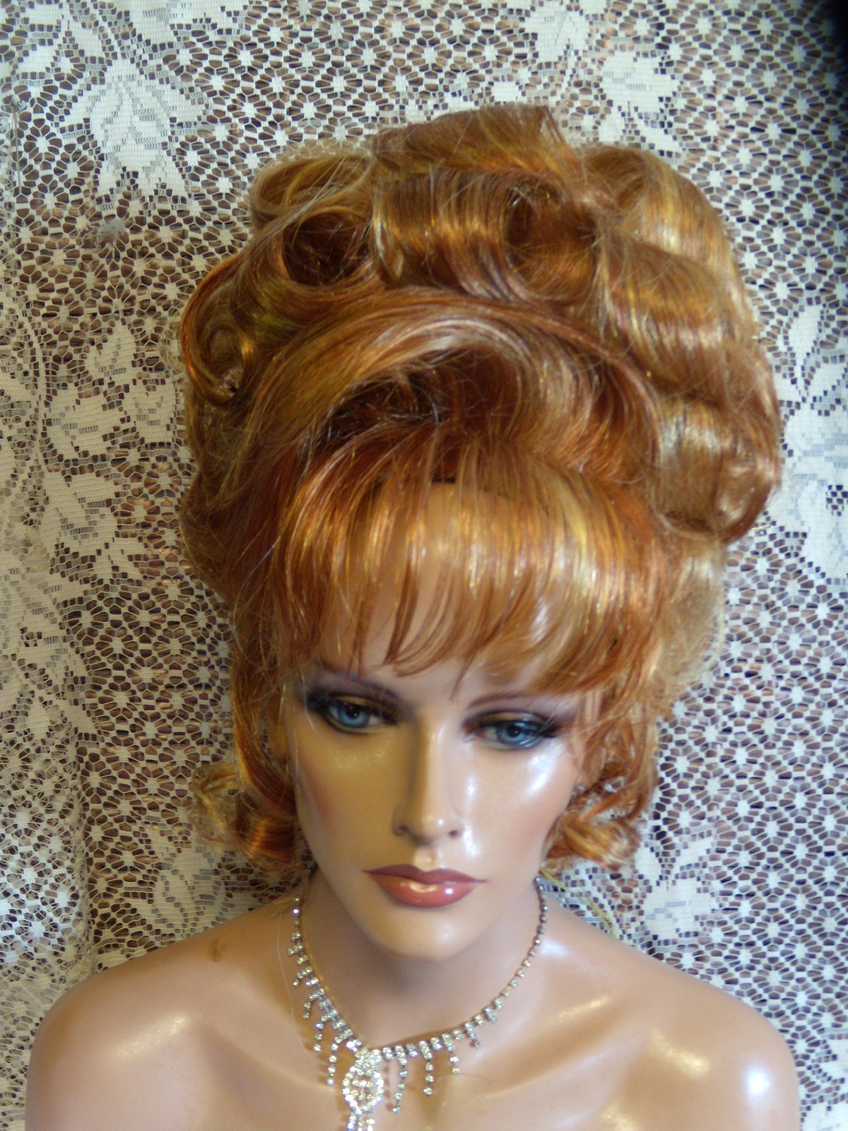 WOW VEGAS WIGS STUNNING ELEGANT UPDO SMOOTH red blonde