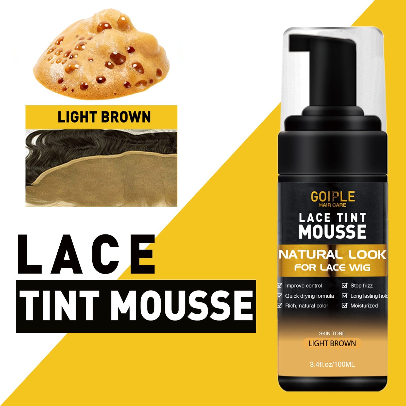 Lace Tint Melting Mousse for Women’s Toupees, Hairpieces and Wigs – Natural…
