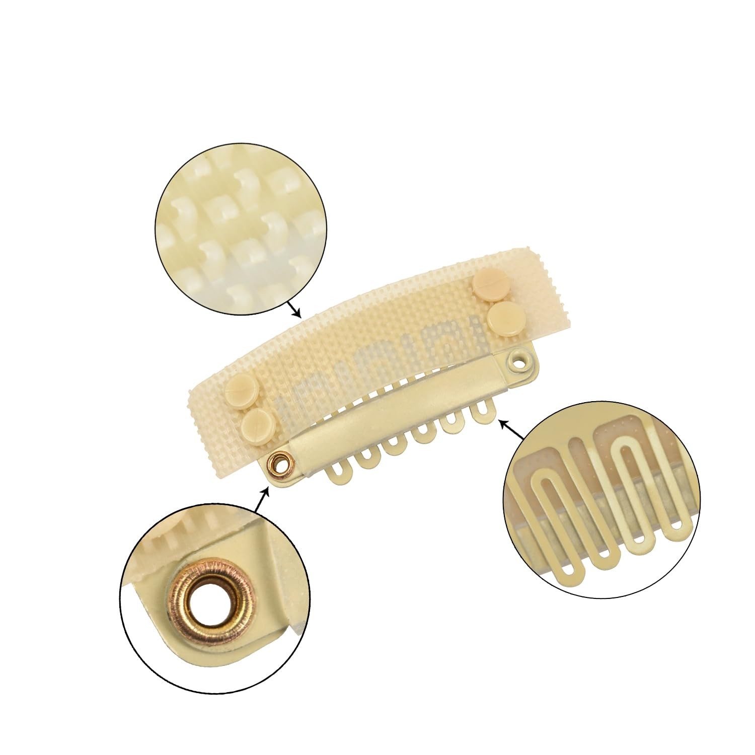 6 Pcs Stickable Clips U-Shape Snap Clip 32mm 6-Teeth Hair Extensions Clips fo…