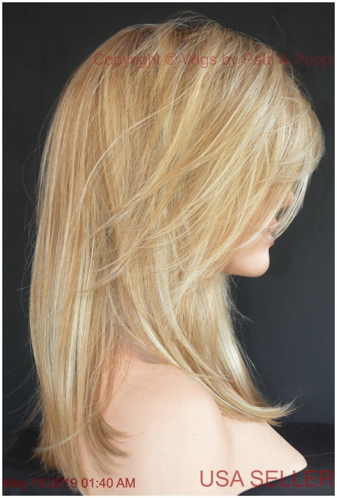 LAINE RENE OF PARIS WIG CREAMY TOFFEE R SLINKY HOT MEDIUM BOB SIDE BANGS