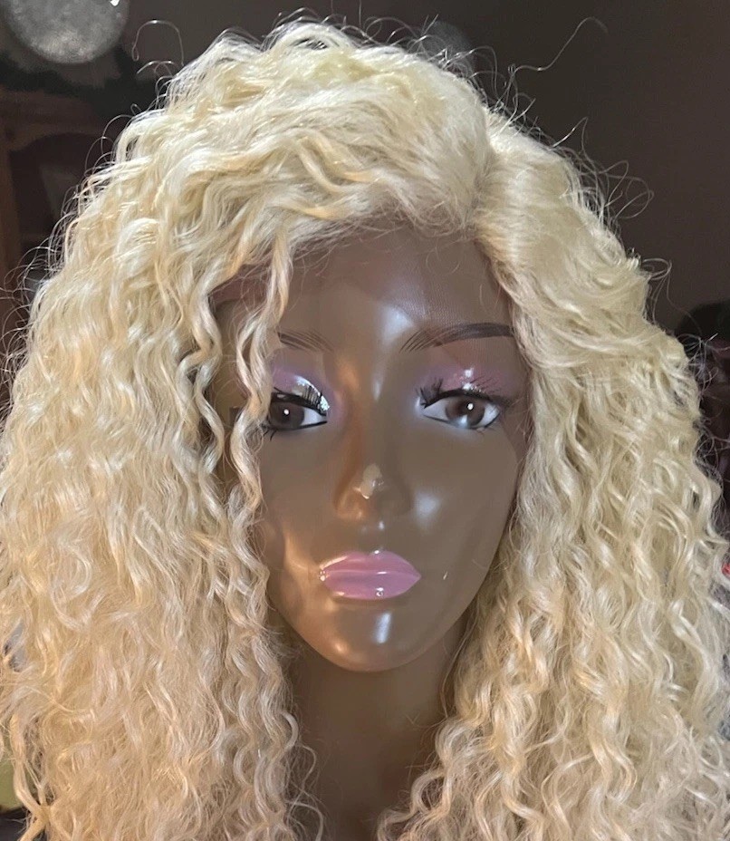 LACE FRONT FULL WIG LONG LAYERED SPIRAL CURLS HAND TIED CAP 613 HEAT OK NEW