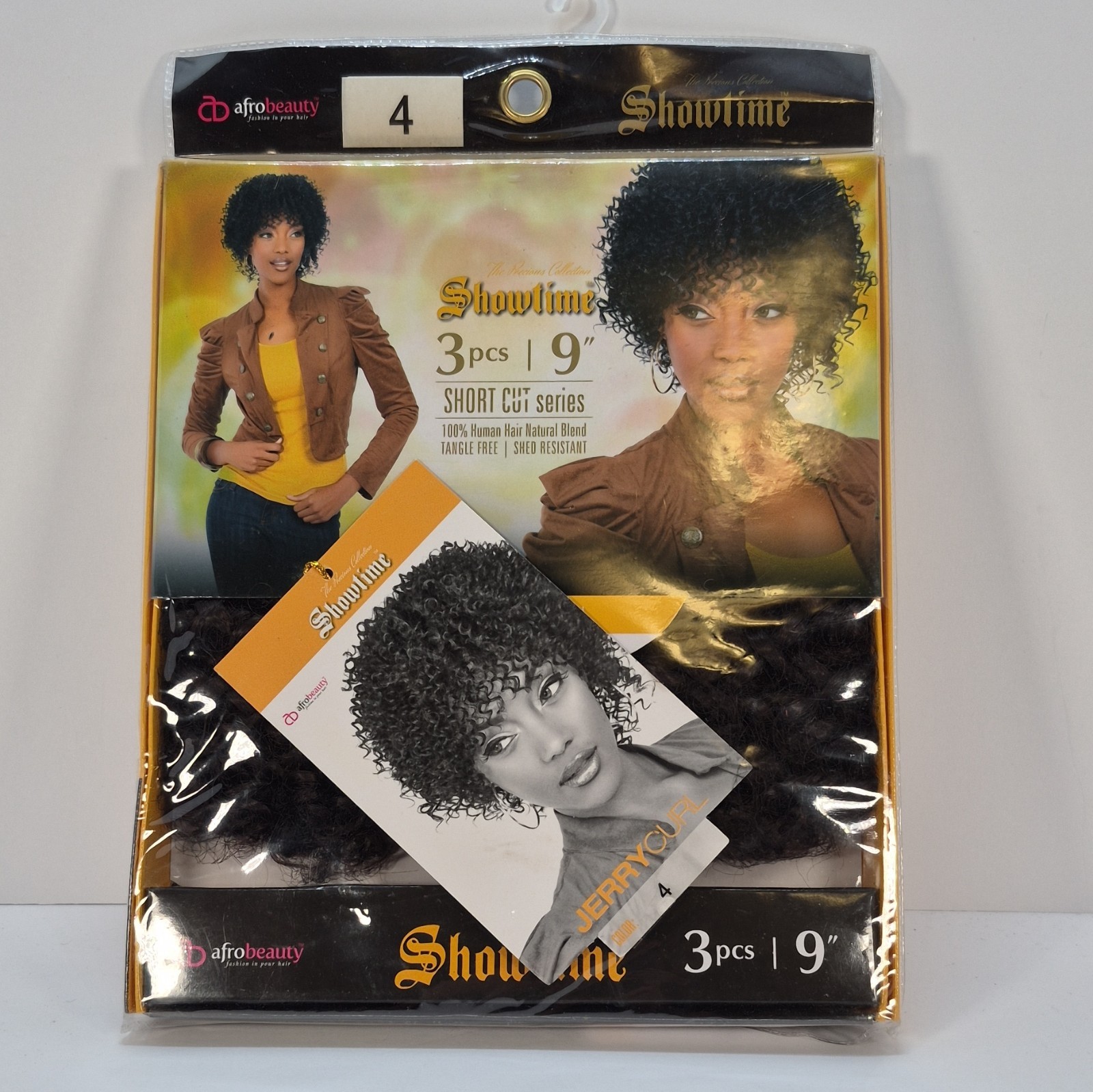 Showtime Jerry Curl Short Cut Hair Extensions 3pcs 9in Human Hair Blend Weft