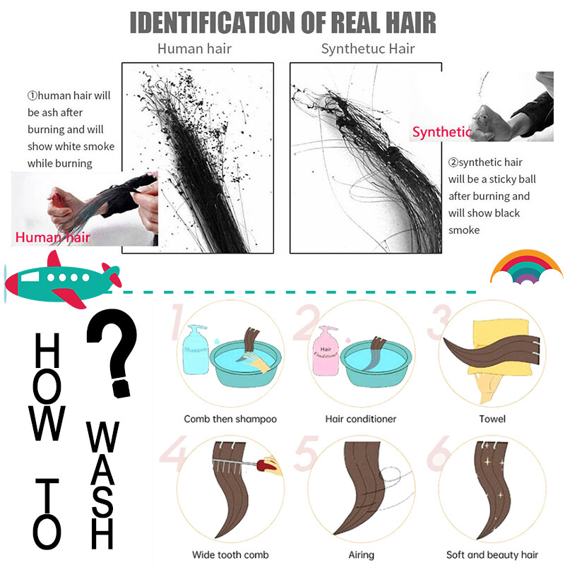 Russian One Piece Clip In 100% Real Remy Human Hair Extensions 3/4 Full Head