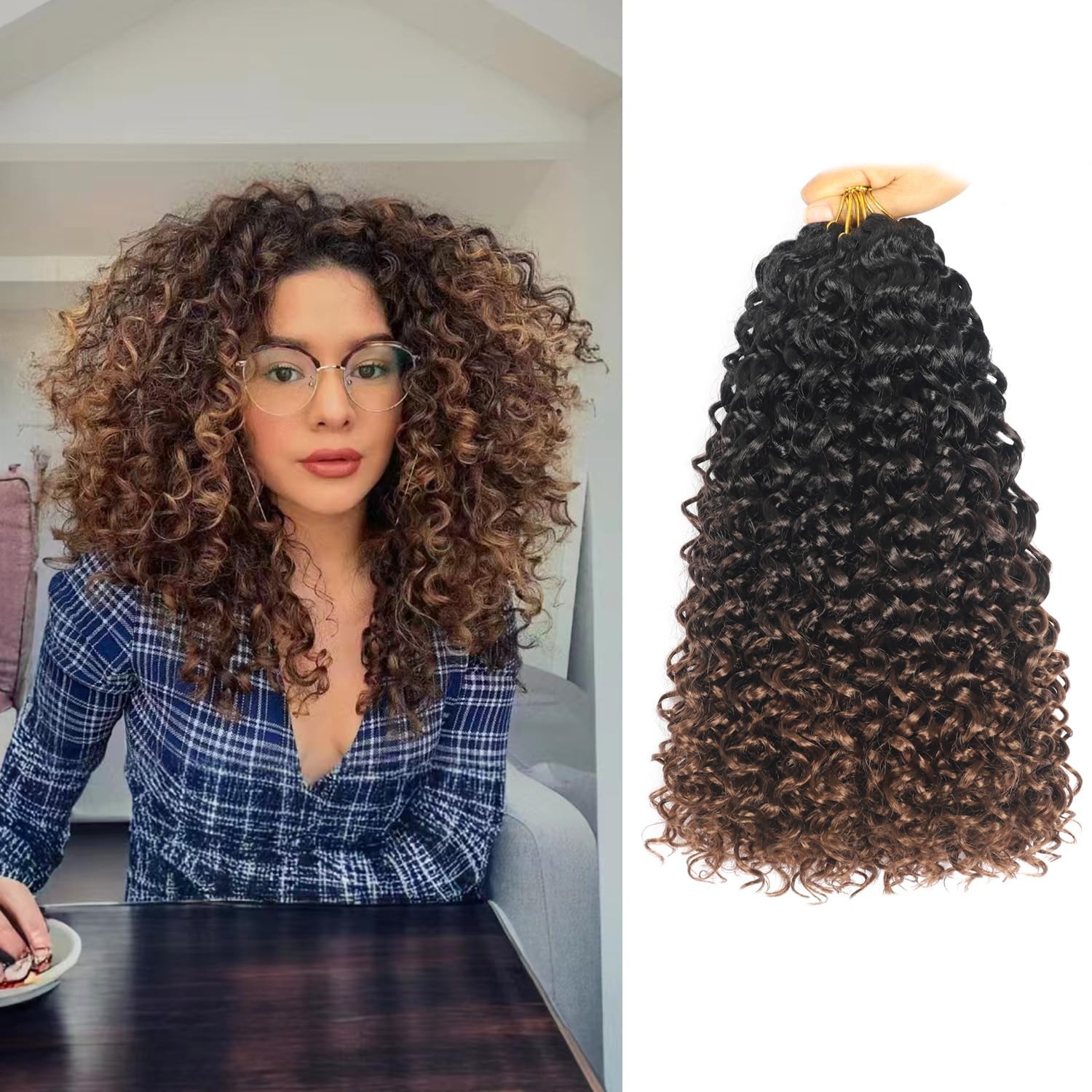 8 Packs GoGo Curl Crochet Hair 10 inch Short 10 Inch (Pack of 8), 1B/4/30#