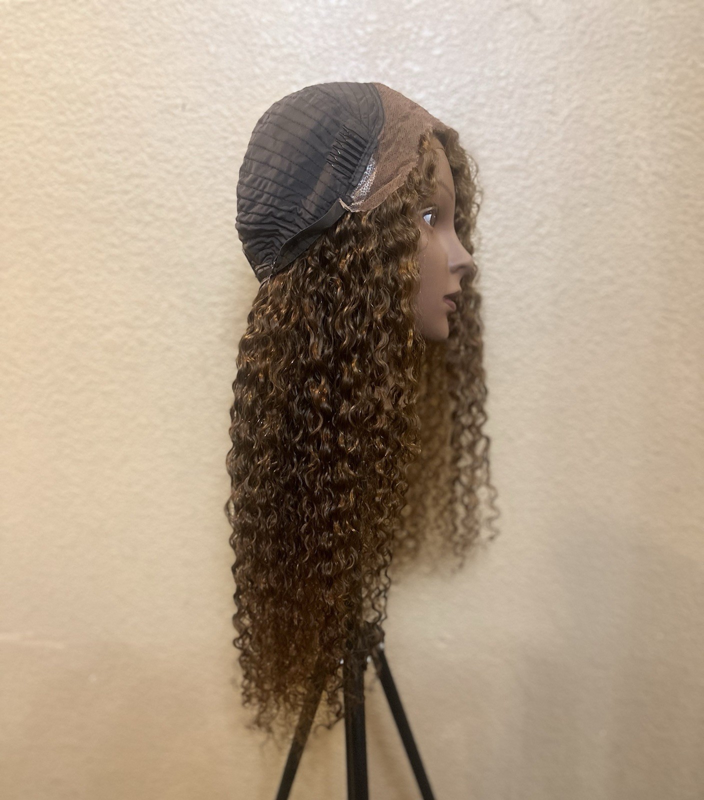 24” Human Hair 13×4 Lace Front Wig | 180% Density Jerry Curly | Dark Brown