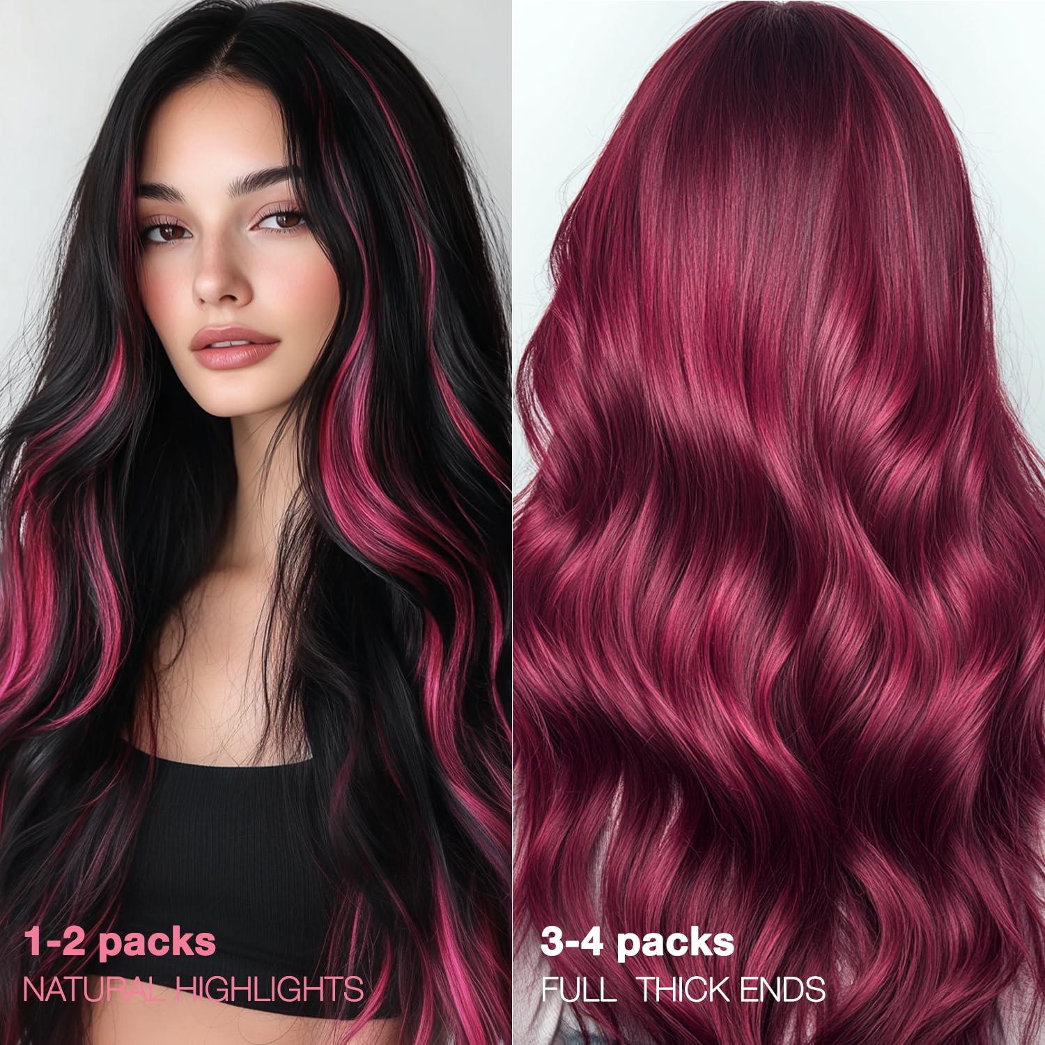 GOO GOO Tape in Hair Extensions Human, Burgundy, 12inch 20g 10pcs