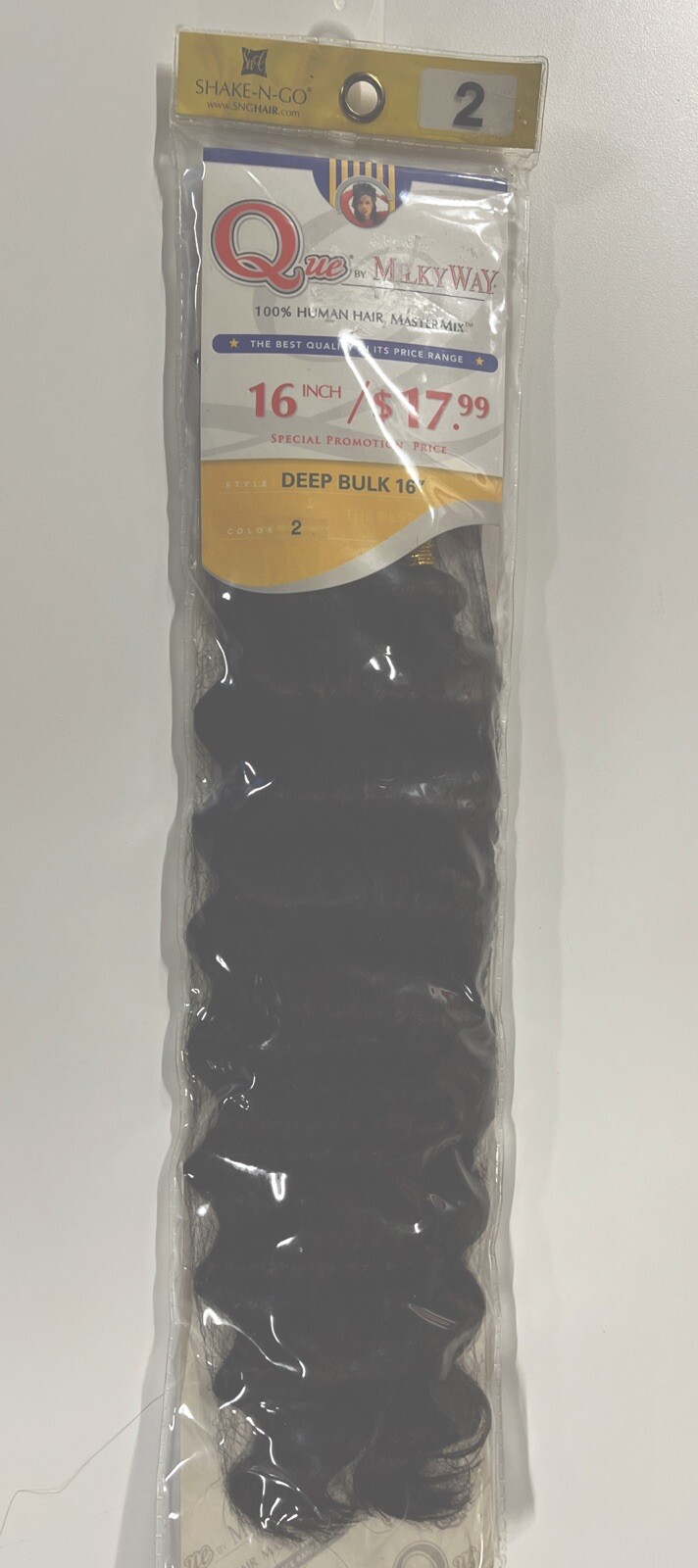 Que By Milky Way PURE 100% Human Hair Master Mix Weave 16″ Color #2
