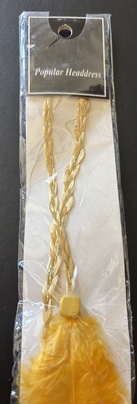 NEW SYNTHETIC FEATHER HAIR EXTENSION Yellow Blonde 15″ LONG