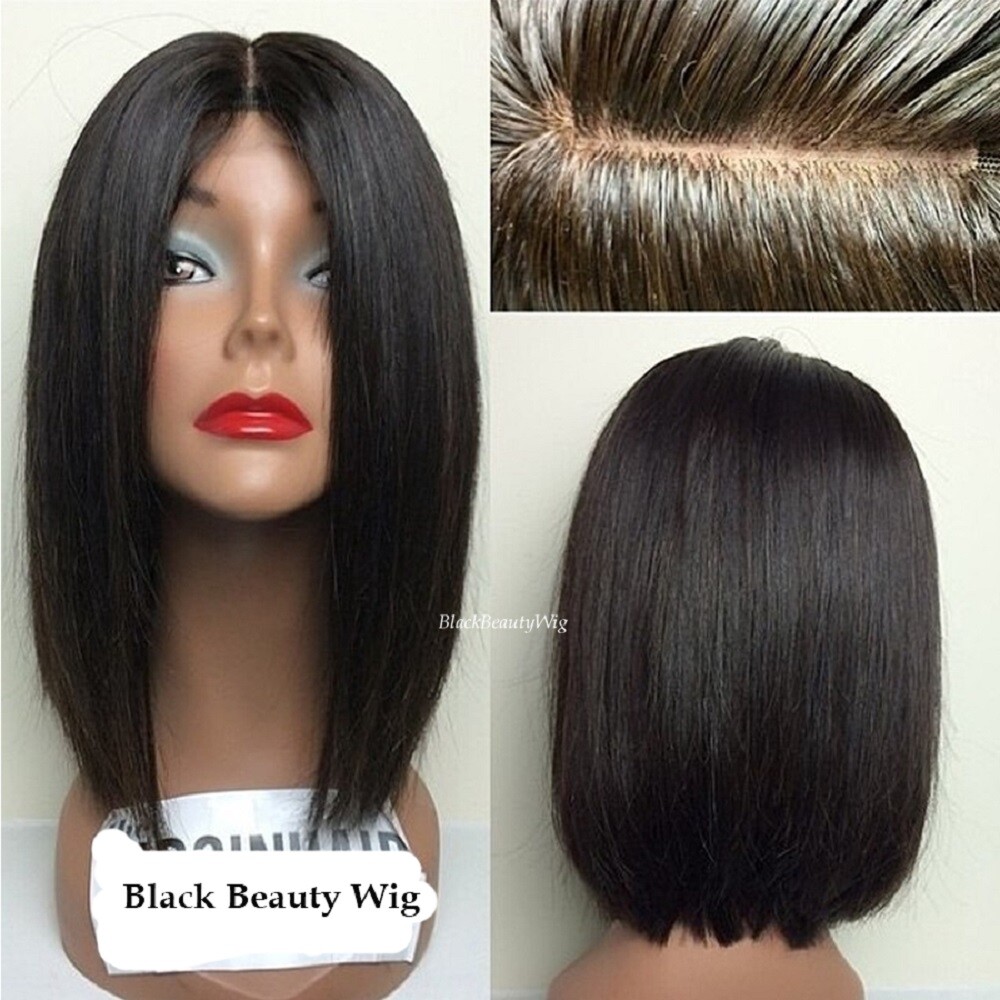 Short Bob 5×5 Silk Base Full Lace Human Hair Wig Pre Plucked Silk Top Lace Wig