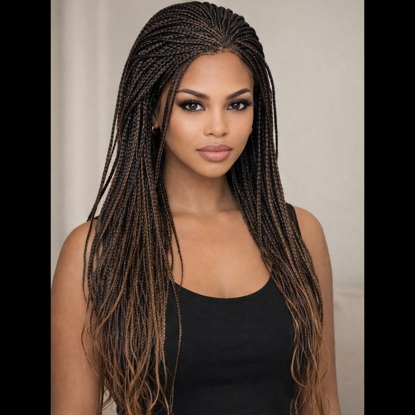 Braided Wig Box Braids 24″ 2/30 Ombre Handmade Synthetic Full Lace Glueless Long