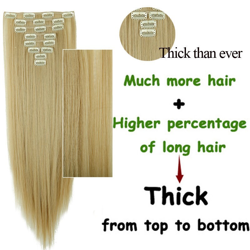 Real Thick Clip In Hair Extensions 8 Pieces Full Head Hair Extentions Human Made