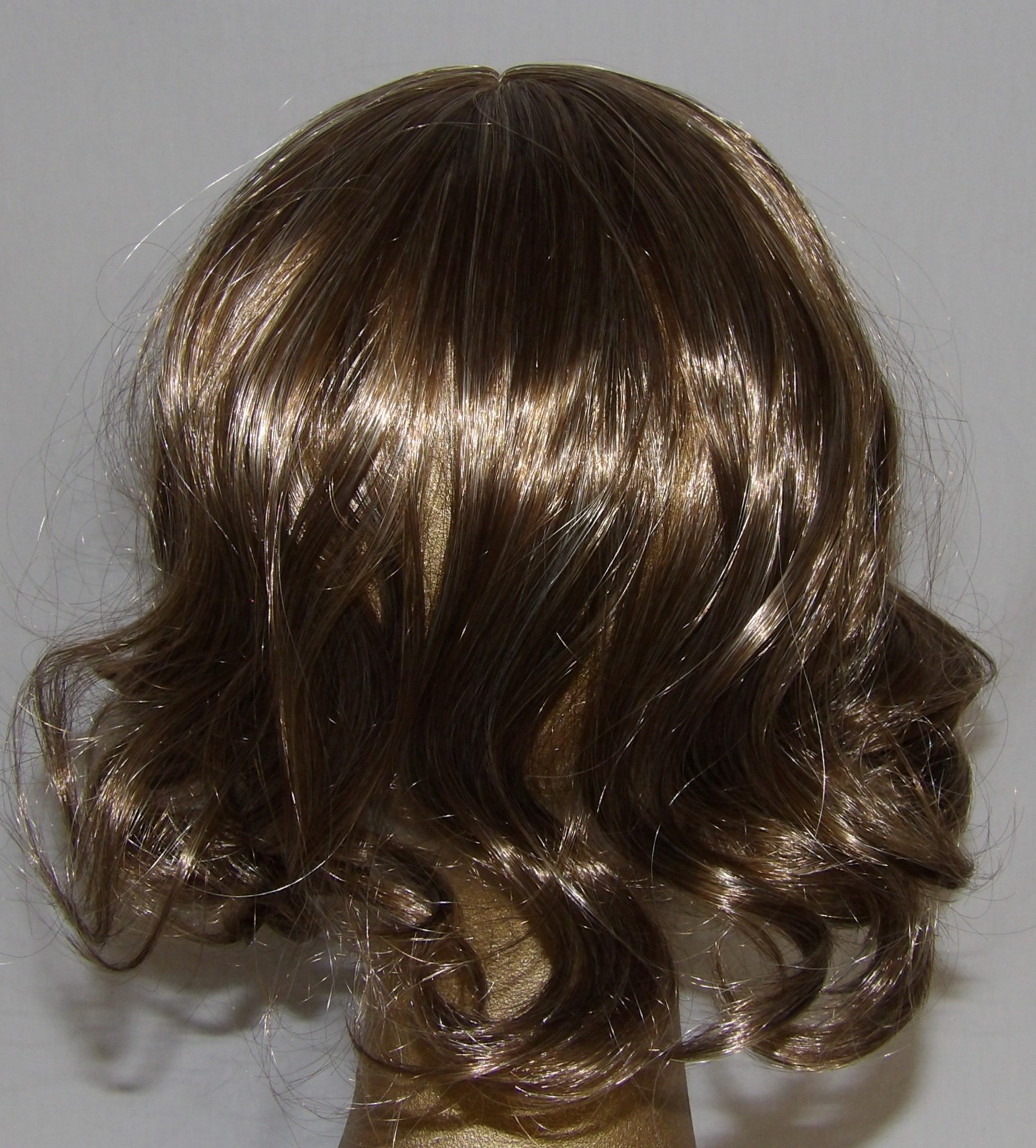 10″ Brown w/Highlights Loose Curls Synthetic Hair Wiglet Hair Topper Half Wig