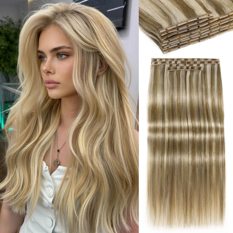 Lady Miranda 18 Inch 8Pcs 100G Ovo Butterfly Hair Extensions Real Human Hair
