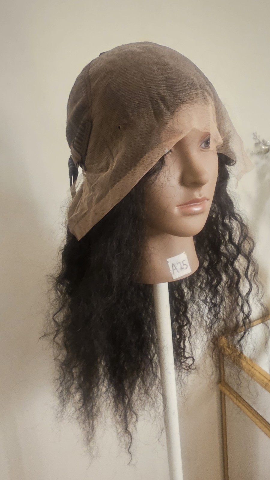 High-Quality Regular Top 24″ natural black 150% Virgin Human Hair Lace Wig