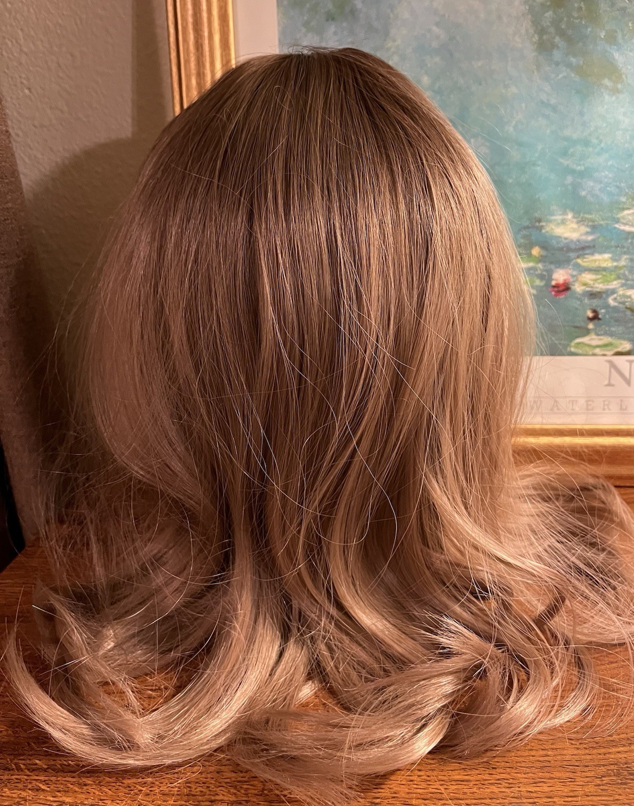 New With Tag Beautiful Golden Brown Below Shoulders Wig With Bangs