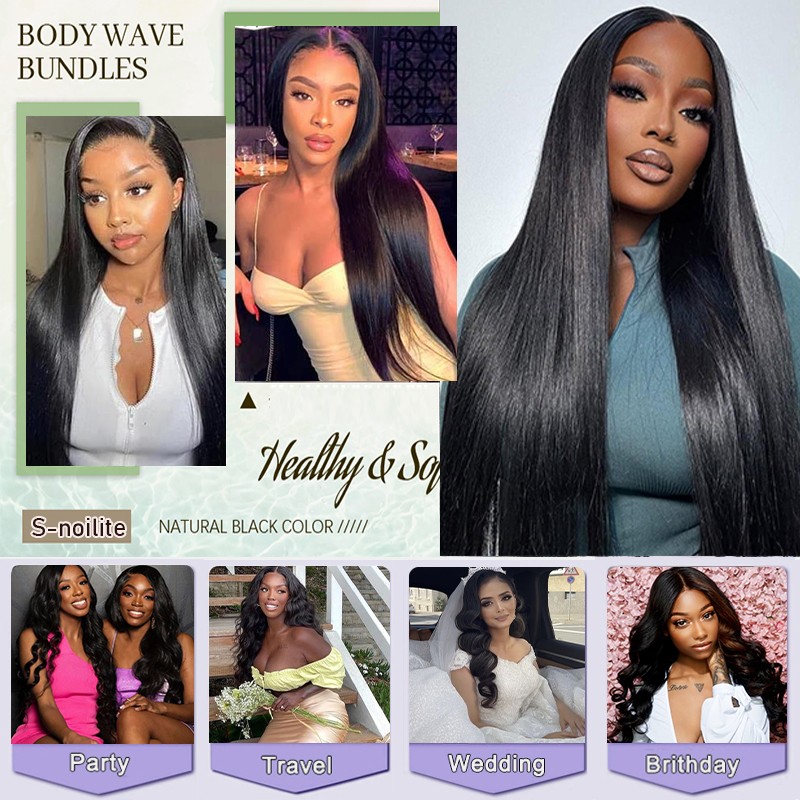 Brazilian Human Hair Extension Straight/Body/Water/Curly/Loose Deep Wave Bundles