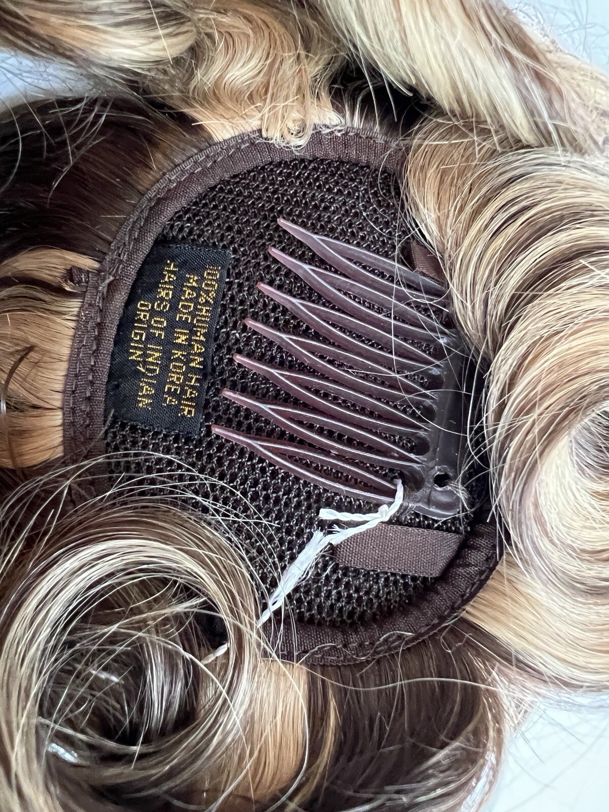 100% Human Hair Wiglet Dark Brown & Hazelnut Curly Claw Hairpiece Extension New