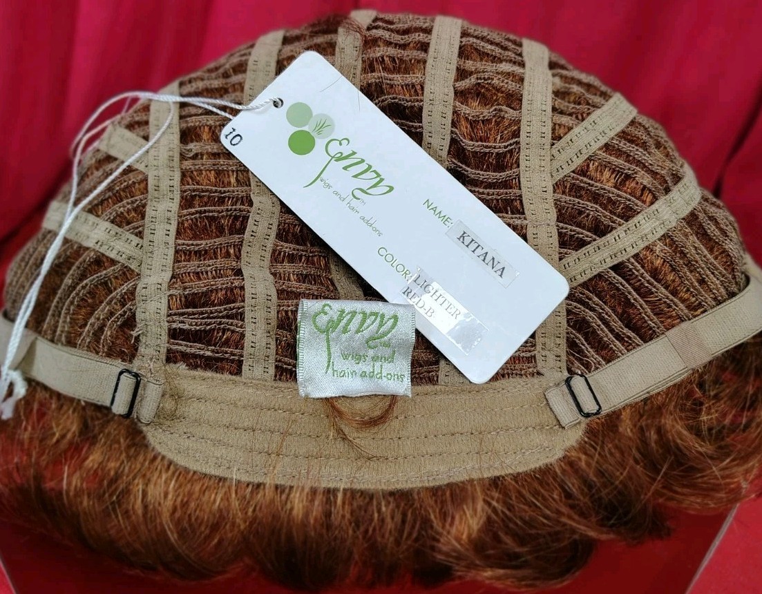 Luxury Envy Kitana Wig – Lighter Red-B – 100% Hand-Tied Mono Top – NWT.