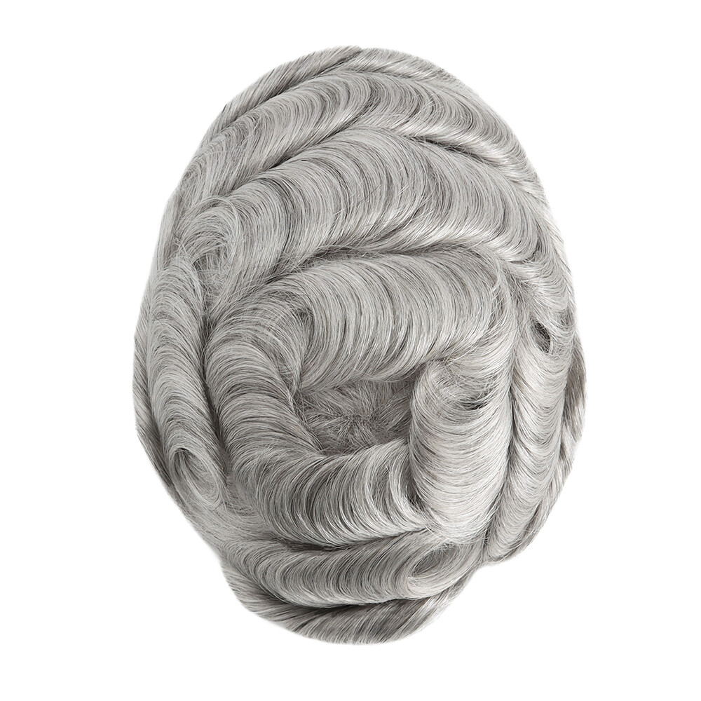 Toupee For Men Full French Lace Human Hair Replecement System Natural Hairpiece