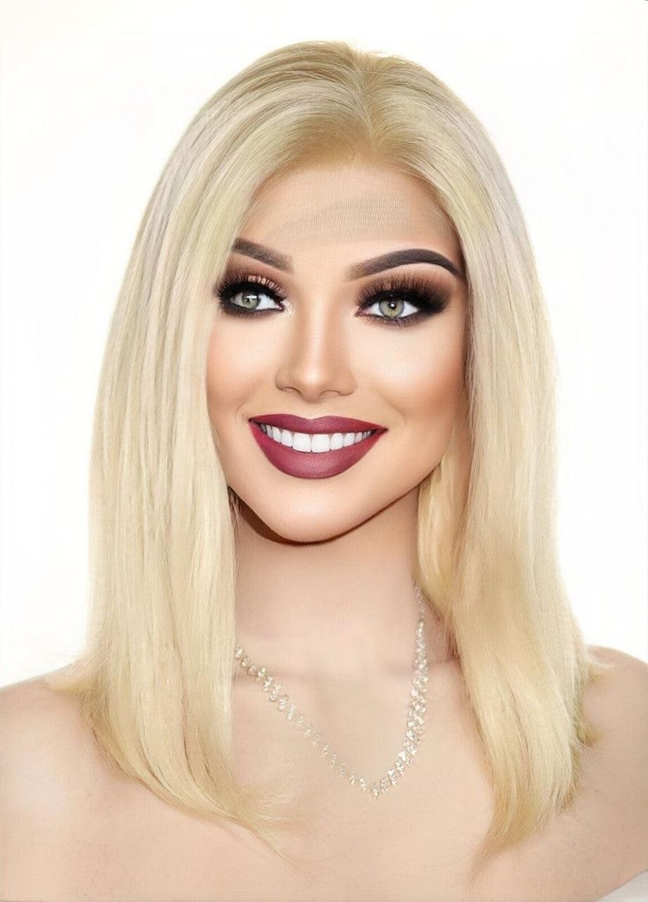 BRAZILIAN Remi Human Hair 4X4 Silk Base Lace Front GOLDEN BLOND 1378