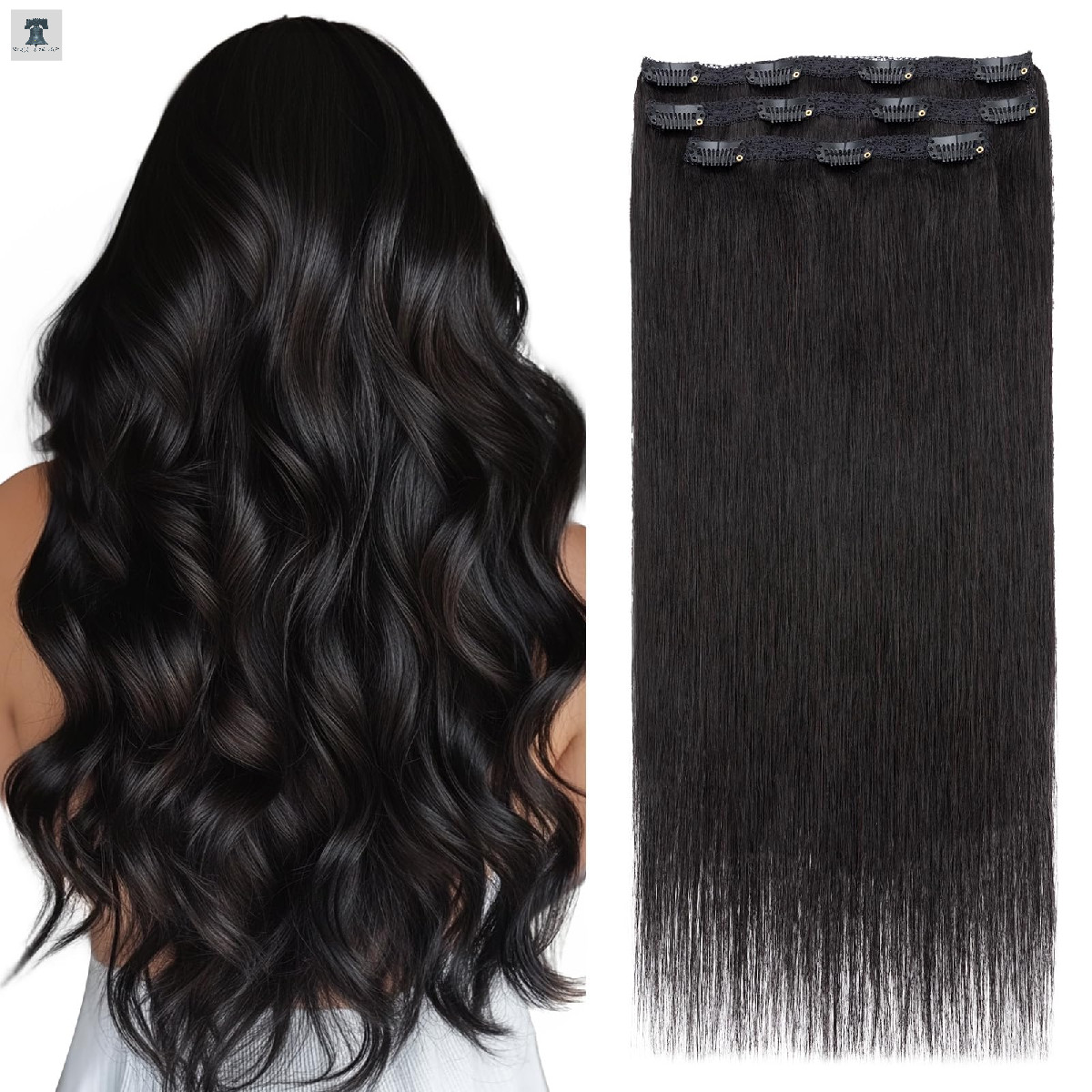 Elailite Clip In Hair Extensions Real Human Hair 3Pcs Lace Weft Remy Hairpieces
