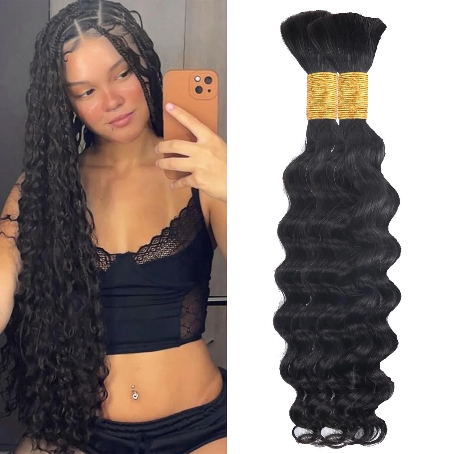 Bulk Mink Hair 22 Inch Best Quality Braids Human Hair In Body Wave 100g/PACK