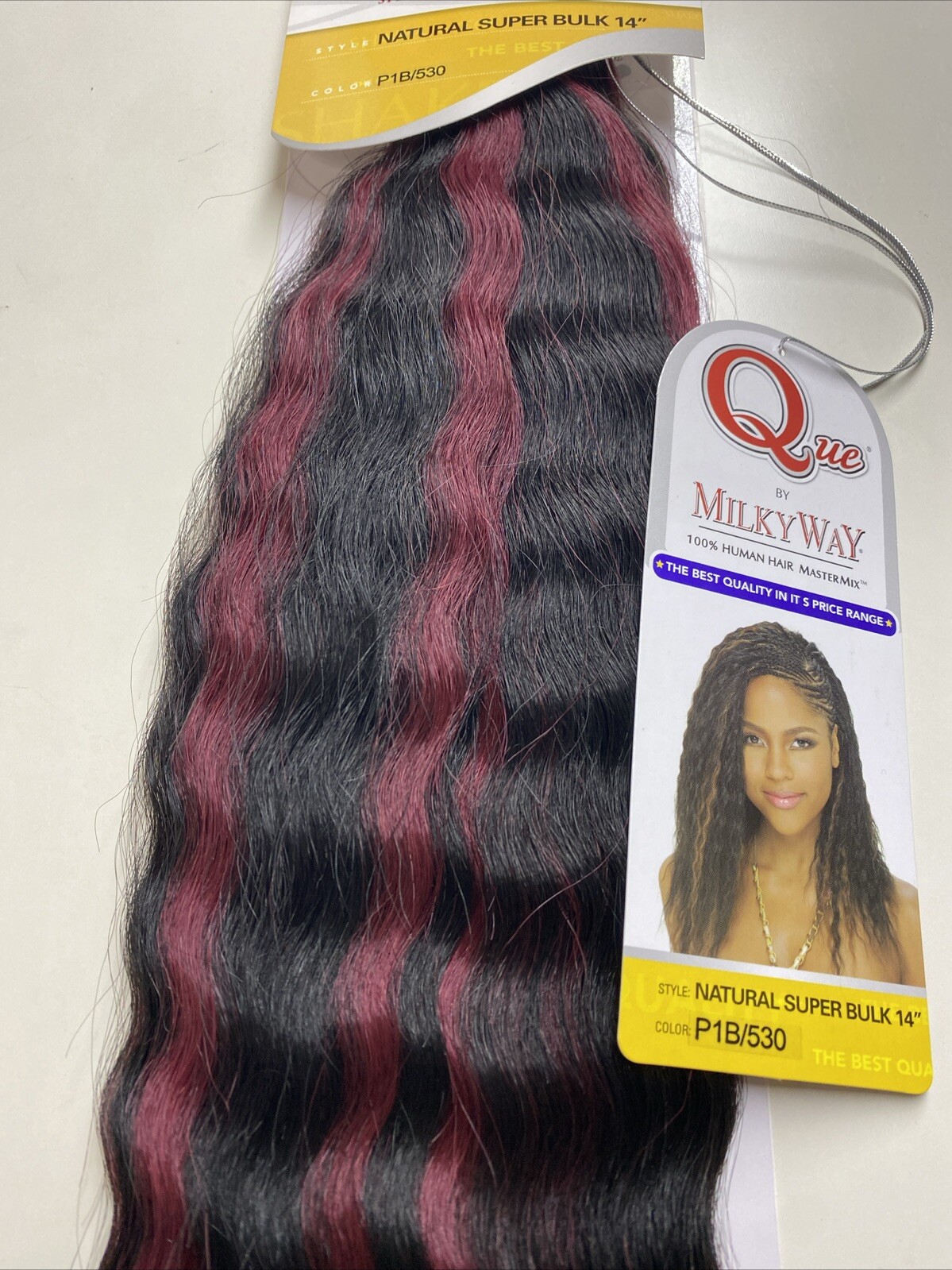 MILKY_WAY QUE HUMAN HAIR_MASTER MIX_SUPER_BULK_14″_#P1B/530