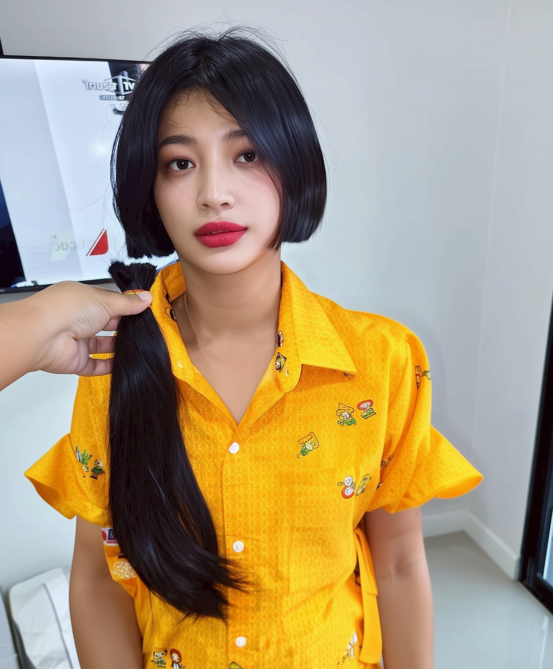 1483 Real Human Hair Ponytail 16” 115g – Soft Straight, Clean Cut