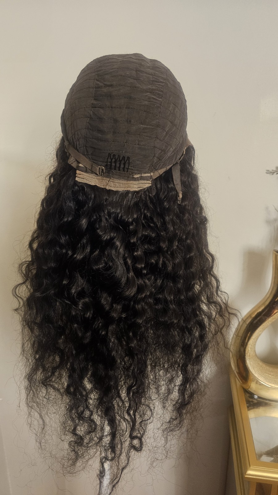 High Quality regular Top Black 24 to 26″ curly 100% Virgin Human Hair Lace Wig