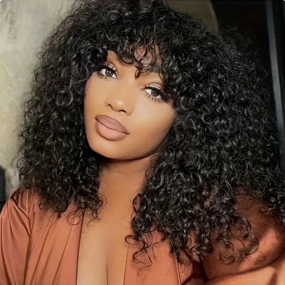 Brazilian ShortBob Kinky Curly Virgin Human Hair Wig for Women 2x1Lace Front Wig