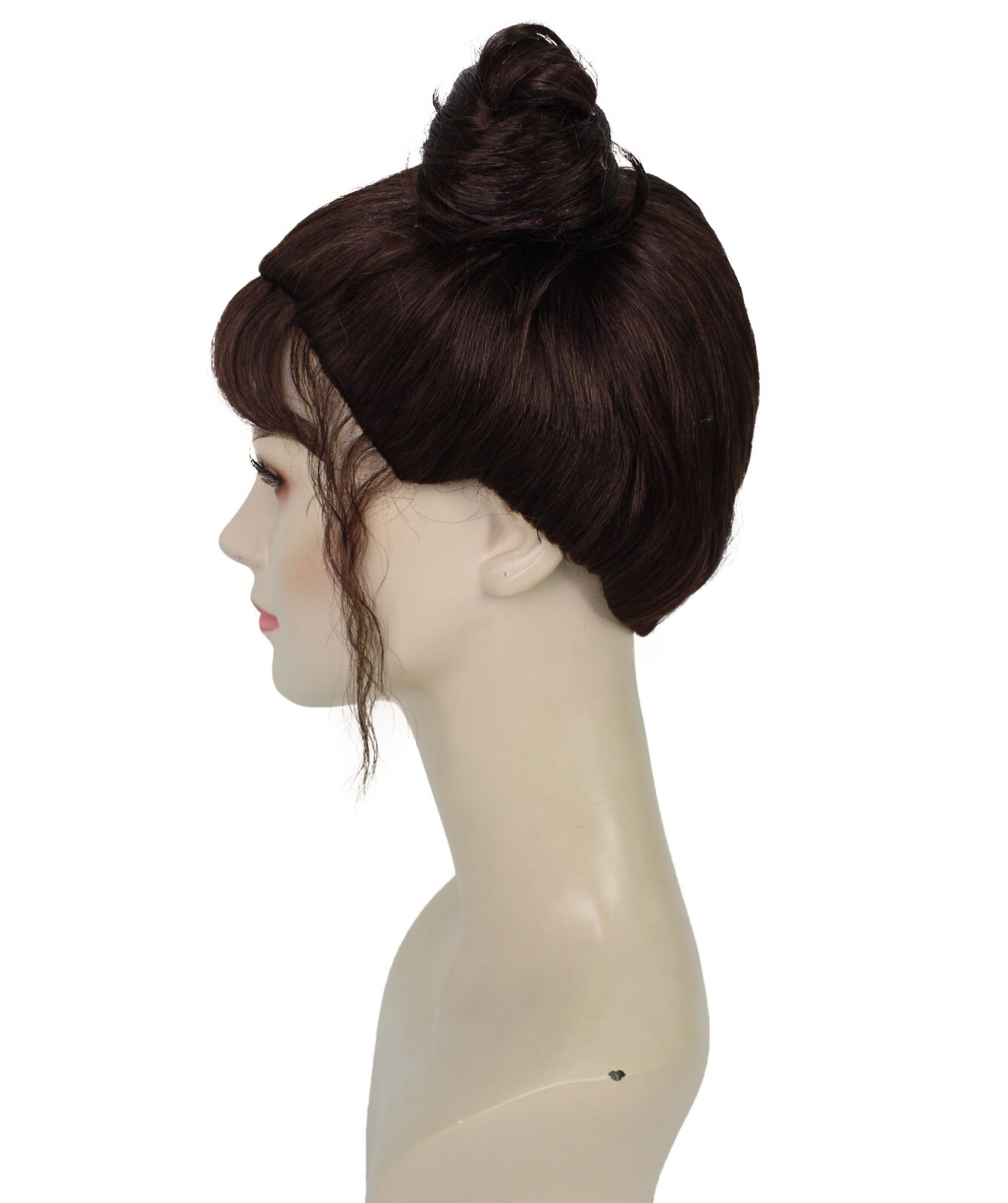 Adult Women’s Dark Brown Space Bun Cosplay Wig, Perfect for Halloween, HW-7102